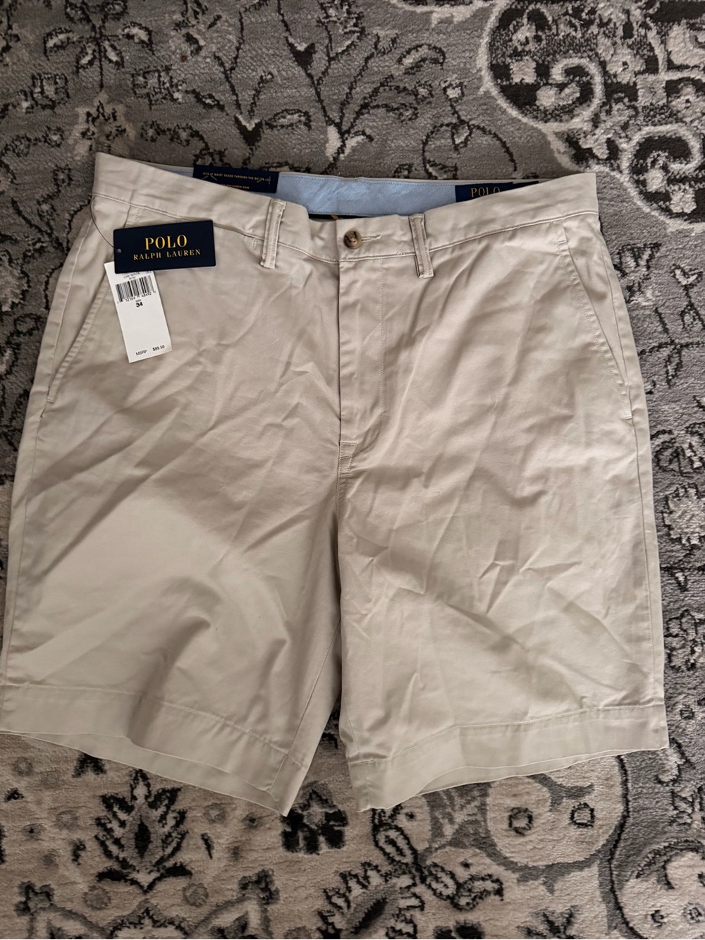 Polo by Ralph Lauren Beige Flat-Front Men's Shorts